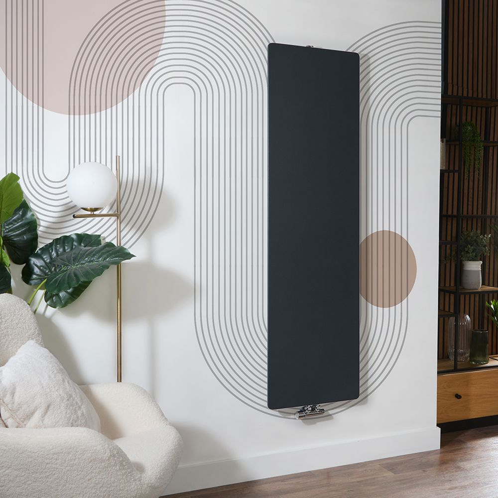 Milano Ria - Anthracite 1800mm Flat Panel Vertical Designer Radiator (Single Panel) - Choice of Size