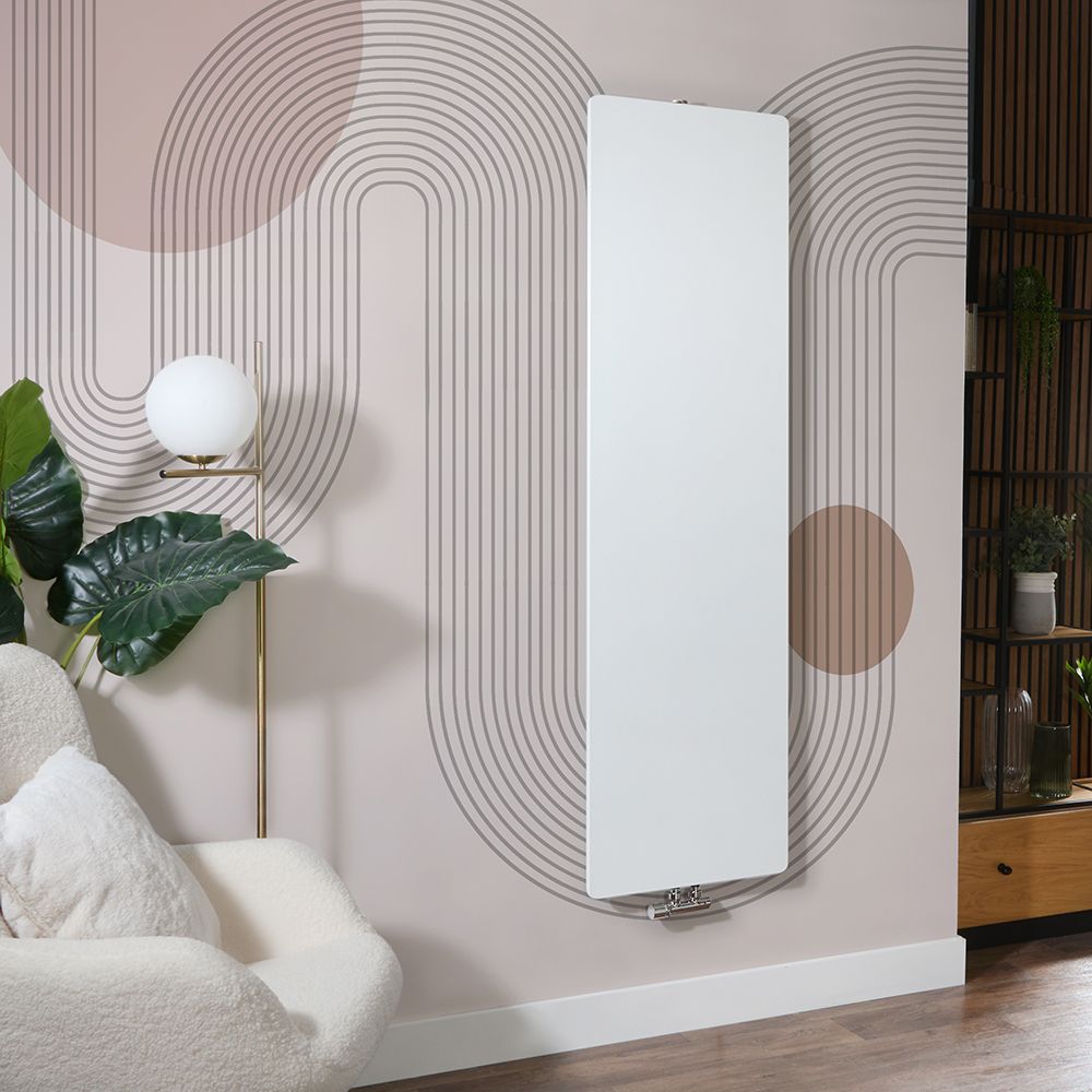 Milano Ria - White 1800mm Flat Panel Vertical Designer Radiator (Single Panel) - Choice of Size