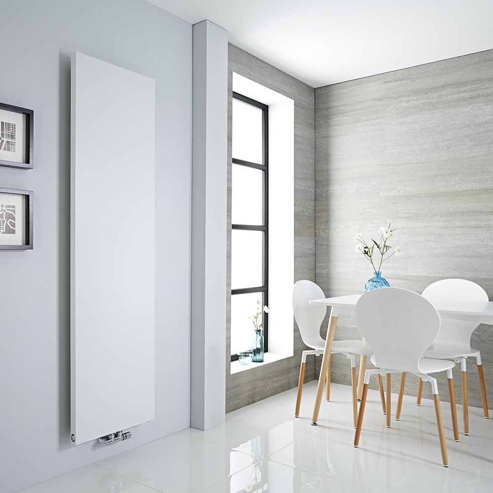 Milano Riso - White Vertical Designer Radiator - 1800mm x 500mm (Single Panel)