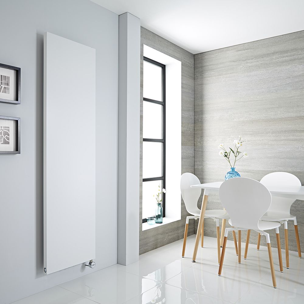 Milano Riso Electric - White Flat Panel Vertical Designer Radiator 1800mm x 500mm (Single Panel)