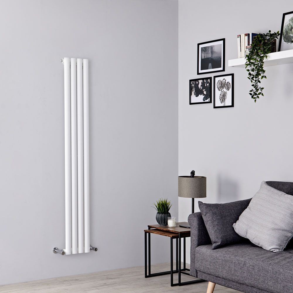 Milano Aruba Slim - White Space-Saving Vertical Designer Radiator - 1600mm x 236mm (Single Panel)
