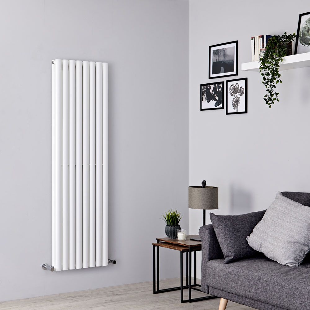 Milano Aruba - White Vertical Designer Radiator - 1600mm x 472mm (Double Panel)