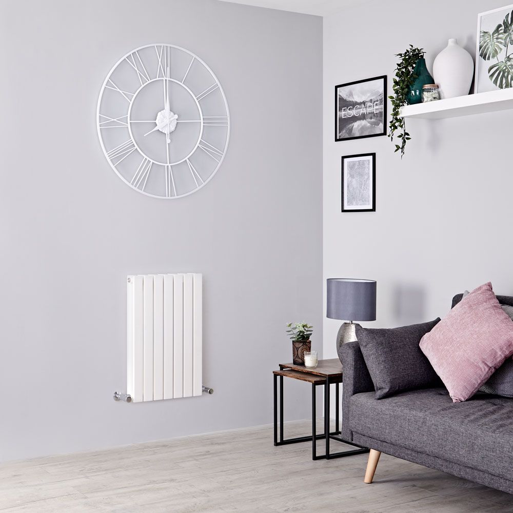 Milano Capri - White Flat Panel Horizontal Designer Radiator - 635mm x 413mm (Double Panel)