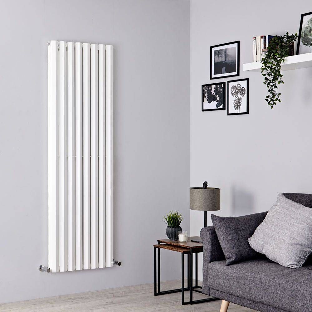Milano Viti - 1780mm White Diamond Panel Vertical Designer Radiator - Choice of Size