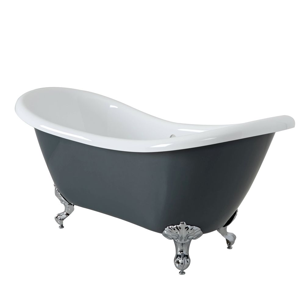 Milano Hest Stone Grey Traditional DoubleEnded Freestanding Slipper