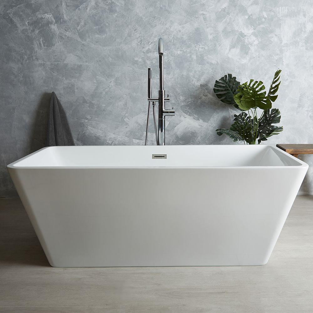 Milano Elswick - White Modern Square Double-Ended Freestanding Bath - 1500mm x 750mm