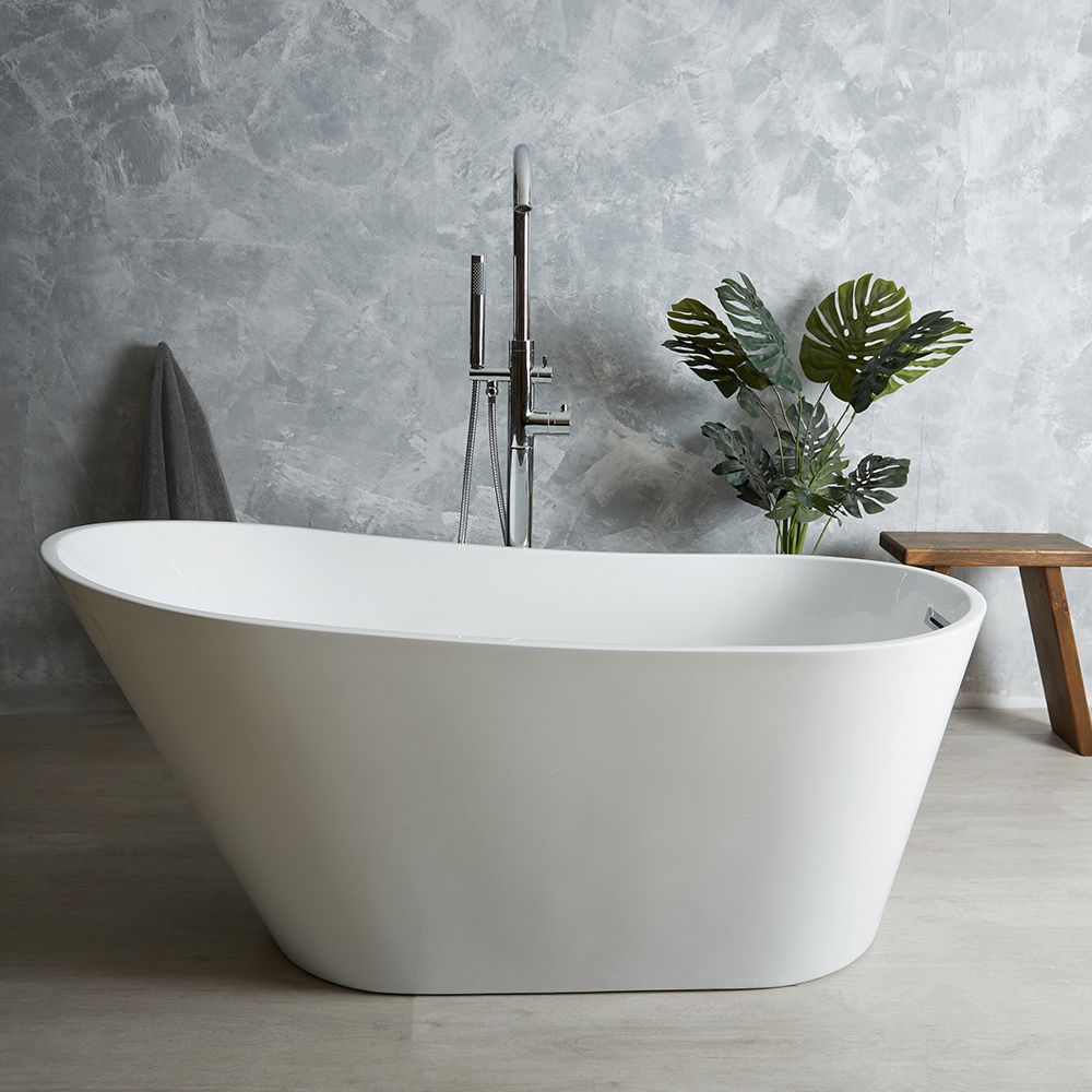 Milano Overton - White Modern Freestanding Slipper Bath - Choice of Size