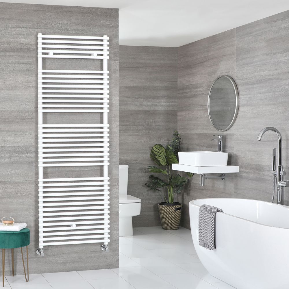 Milano Arno - White Bar on Bar Heated Towel Rail - 1738mm x 450mm