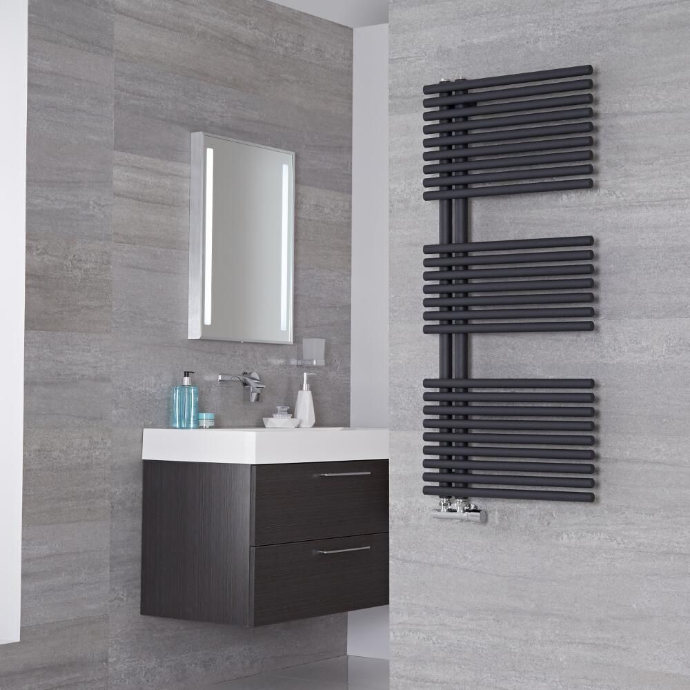 Lazzarini Way Bari - Anthracite Designer Heated Towel Rail - 1120mm x 500mm