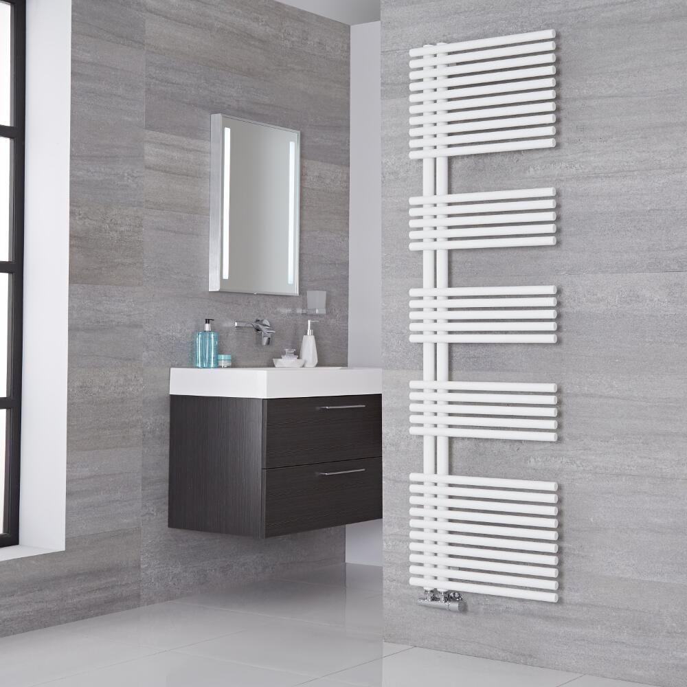 Lazzarini Way Bari - Mineral White Designer Heated Towel Rail - 1700mm x 500mm