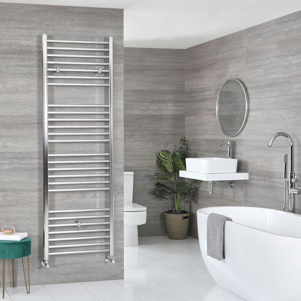 Milano Kent - Chrome Straight Heated Towel Rail - 1800mm x 500mm