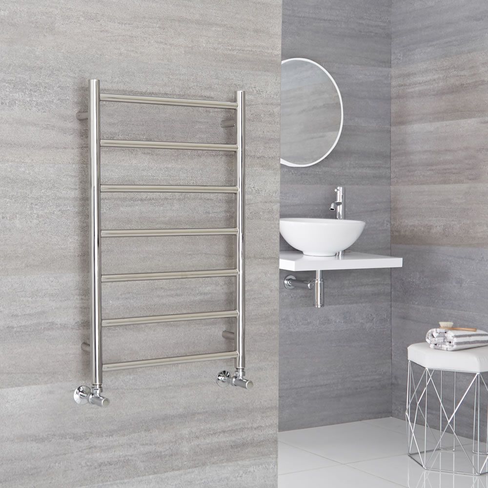 Milano Esk - Stainless Steel Flat Heated Towel Rail - 800mm x 500mm