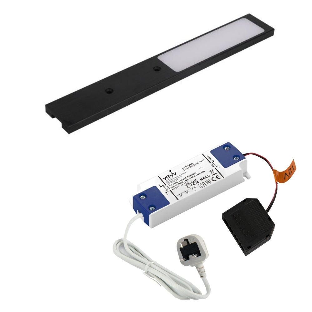 VEW Pulsar Mini - Ultra-Thin LED Cabinet Spotlight - 1-Light Kit - Choice of Finish & Temperature