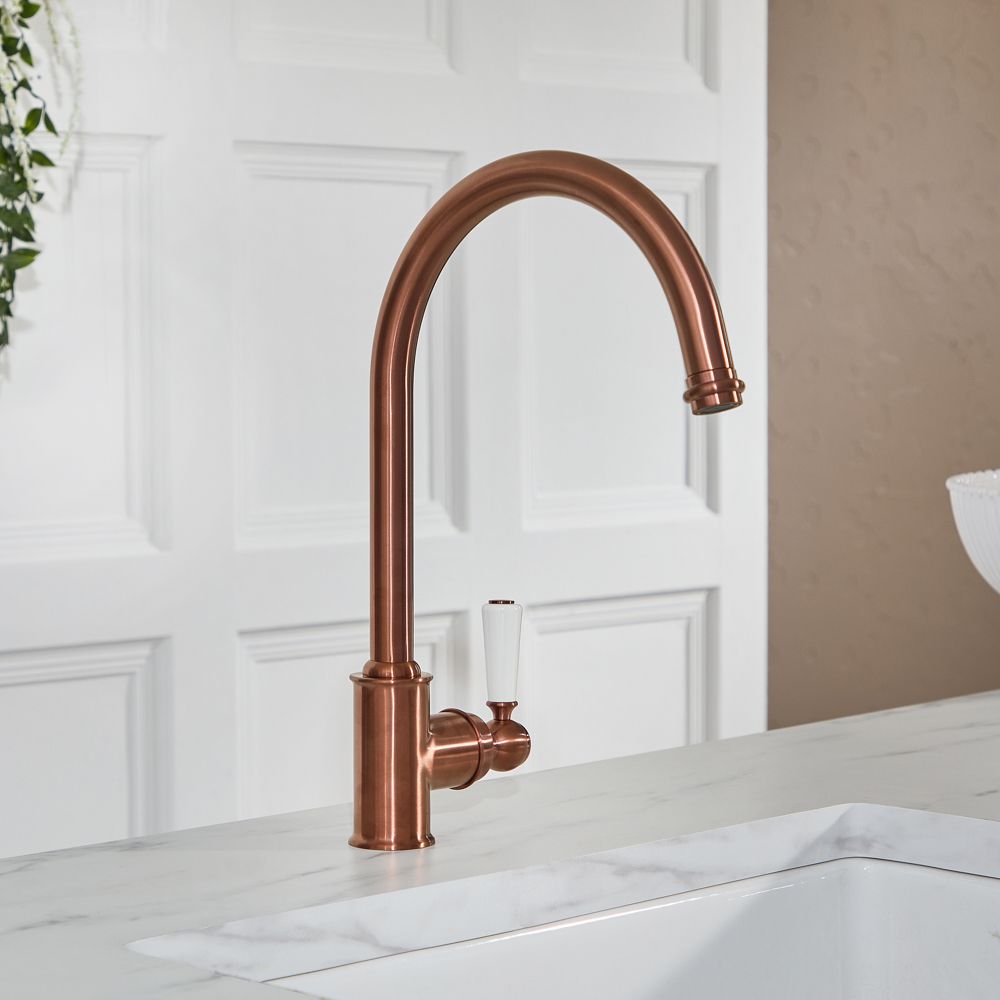 Milano Elizabeth - Single Lever Traditional Kitchen Mixer Tap - Brushed Copper