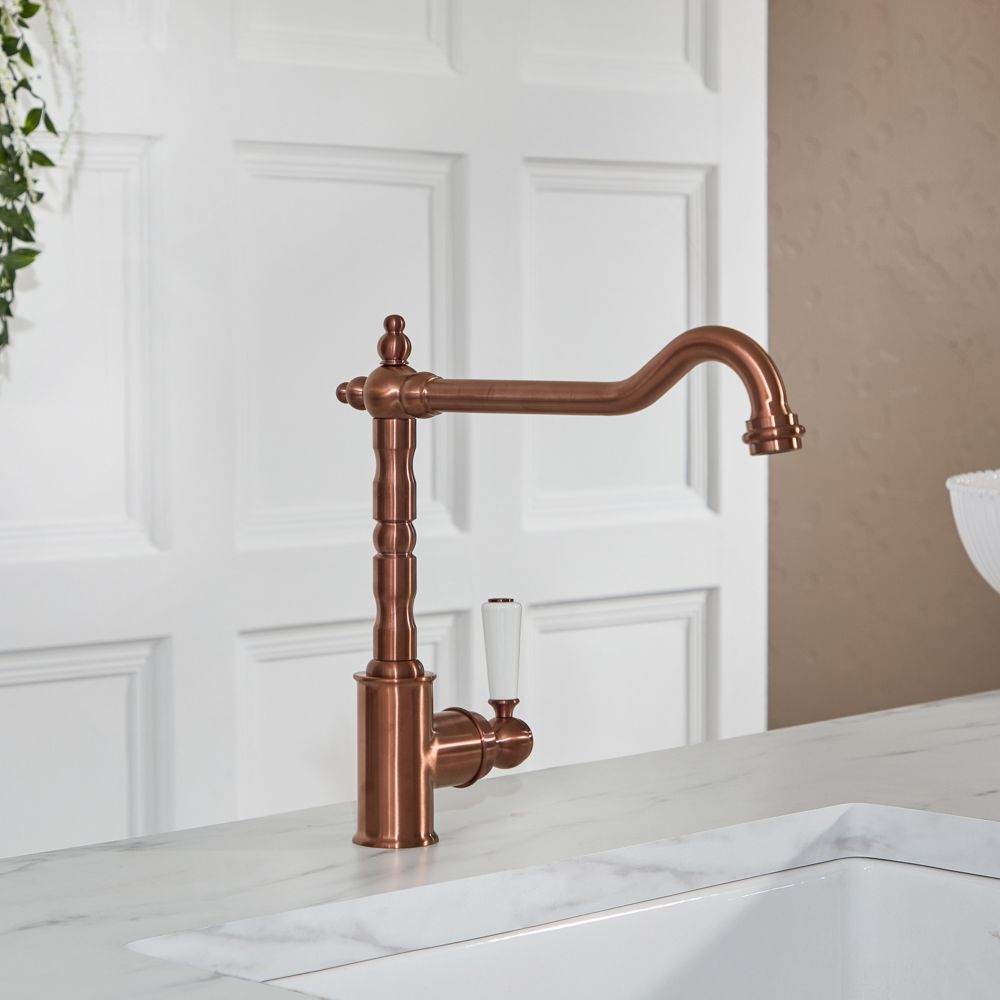 Milano Elizabeth - Single Lever Classic Kitchen Mixer Tap - Brushed Copper