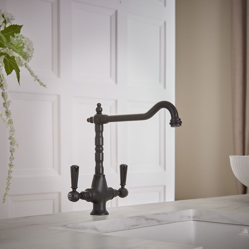 Milano Elizabeth - Classic Kitchen Mixer Tap - Black