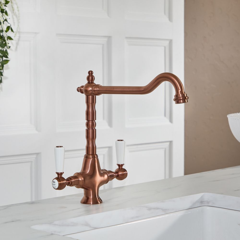 Milano Elizabeth - Classic Kitchen Mixer Tap - Brushed Copper