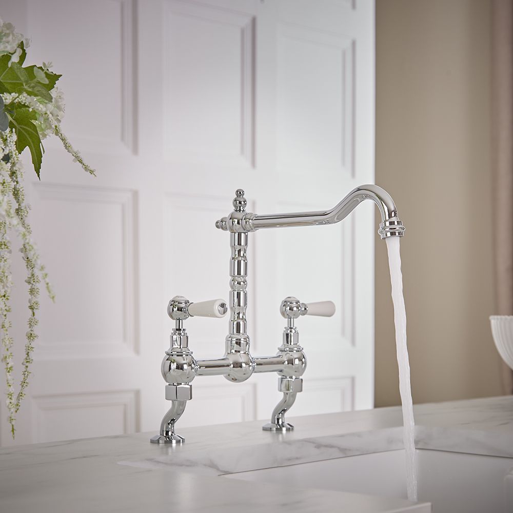 Milano Elizabeth - Classic Cranked Bridge Kitchen Mixer Tap - Choice of Finish