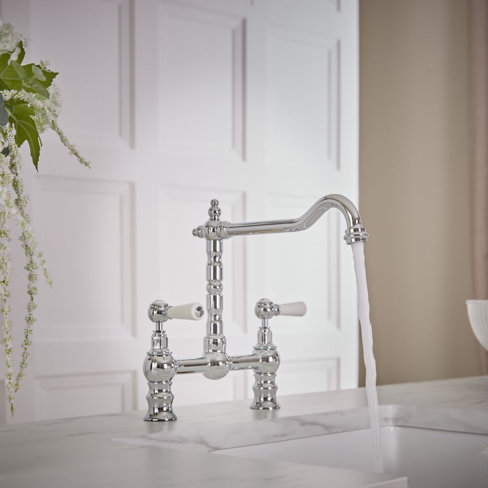 Milano Elizabeth - Classic Bridge Kitchen Mixer Tap - Choice of Finish