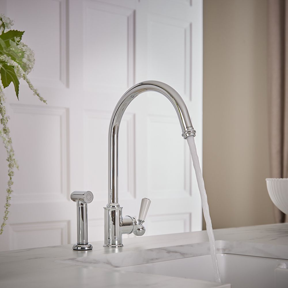 Milano Elizabeth - Single Lever Traditional Kitchen Mixer Tap with Pull-Out Spray - Choice of Finish