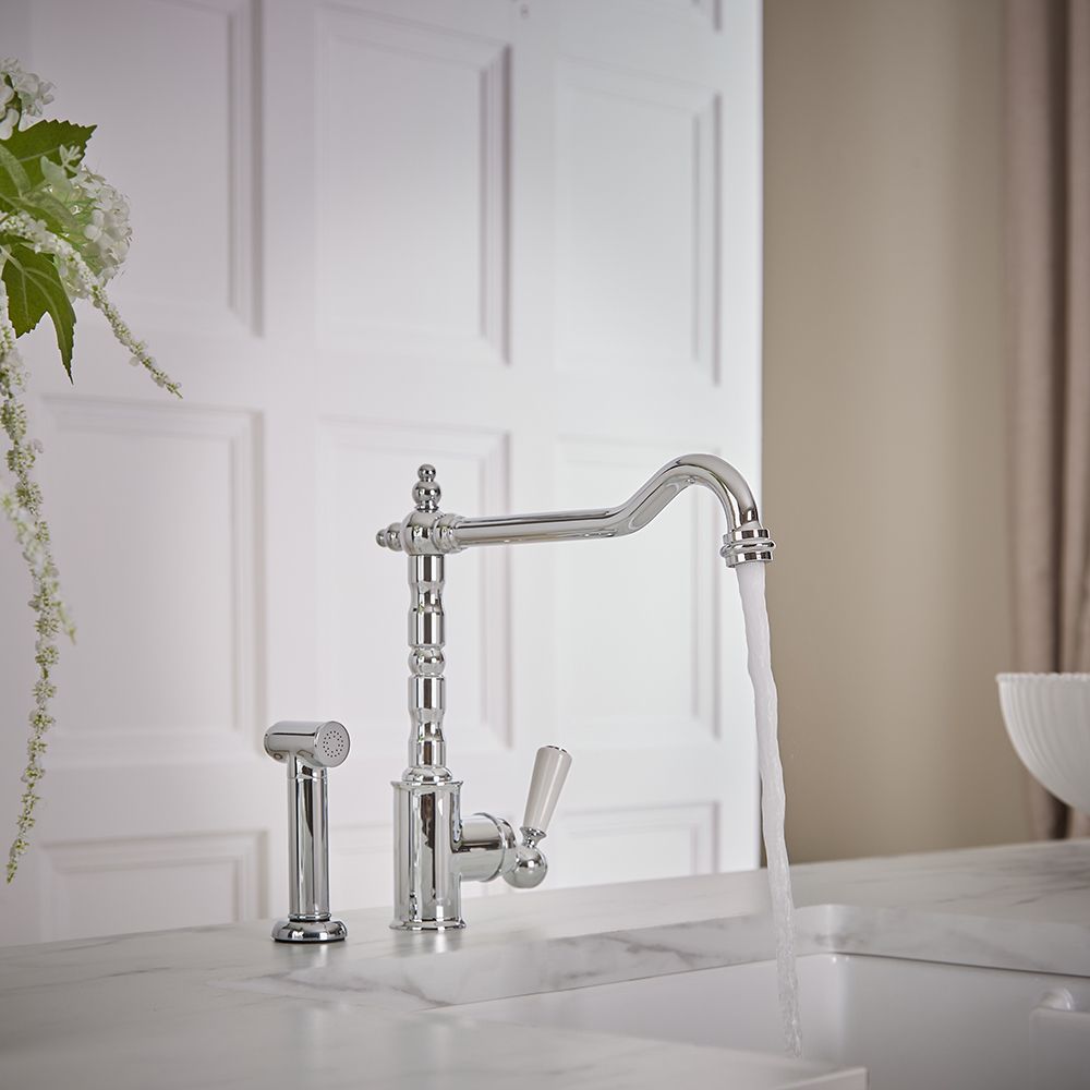 Milano Elizabeth - Single Lever Classic Kitchen Mixer Tap with Pull-Out Spray - Choice of Finish