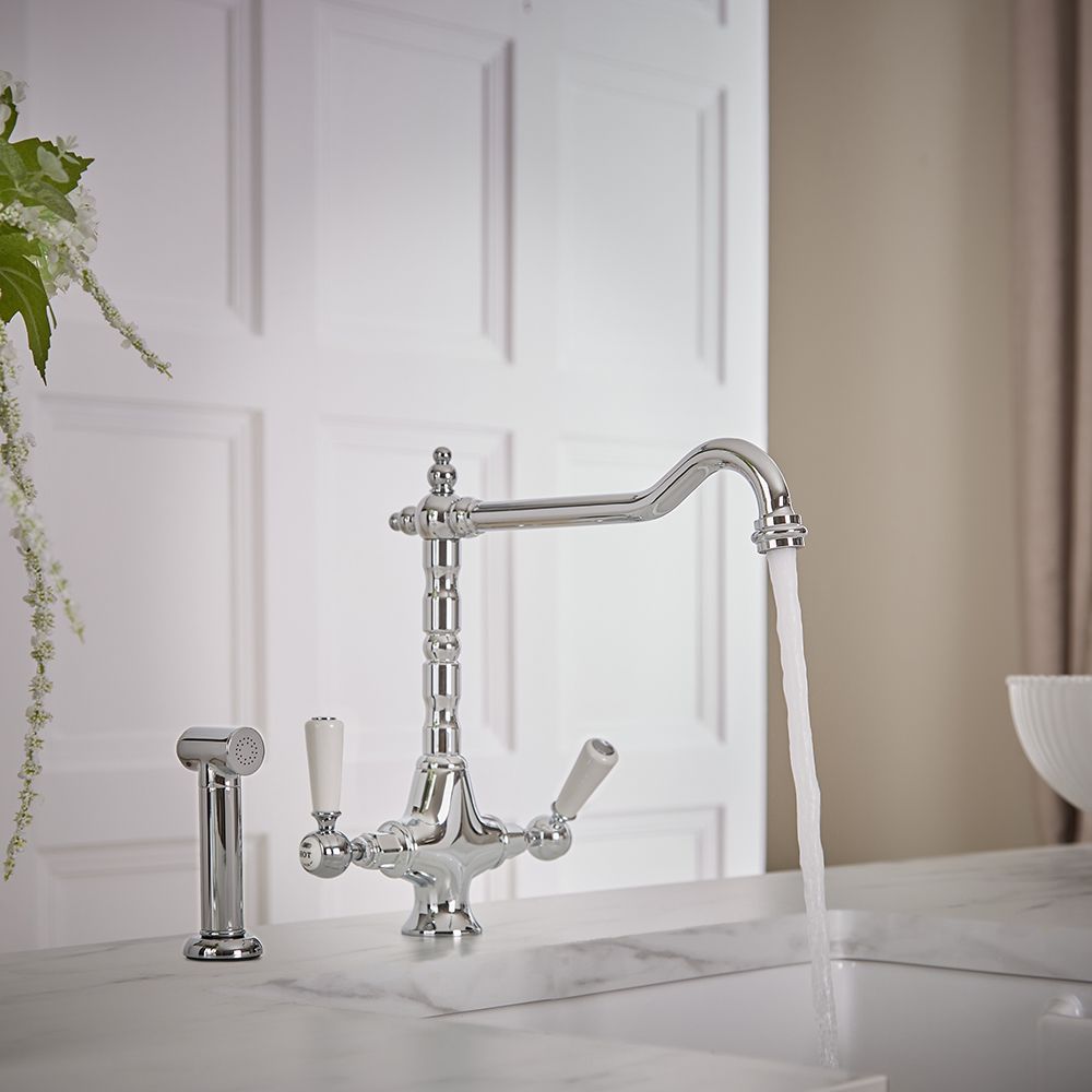 Milano Elizabeth - Classic Kitchen Mixer Tap with Pull-Out Spray - Choice of Finish