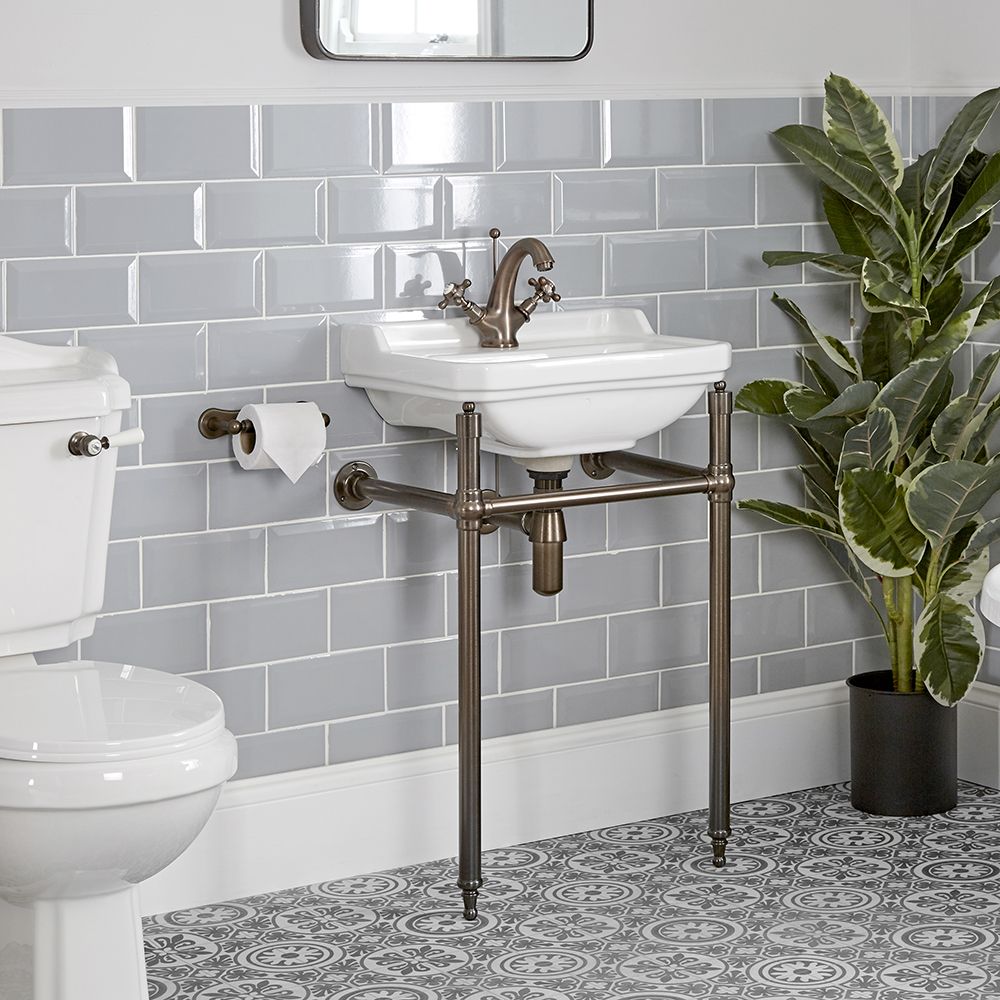 Milano Richmond - 500mm Traditional Basin and Washstand - Oil Rubbed Bronze (1 Tap-Hole)
