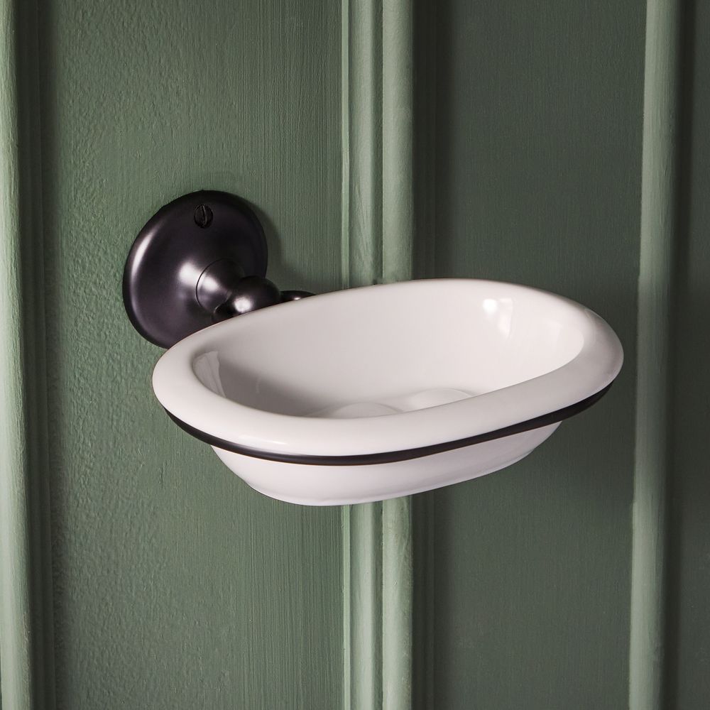 Milano Elizabeth - Traditional Ceramic Soap Dish - Black