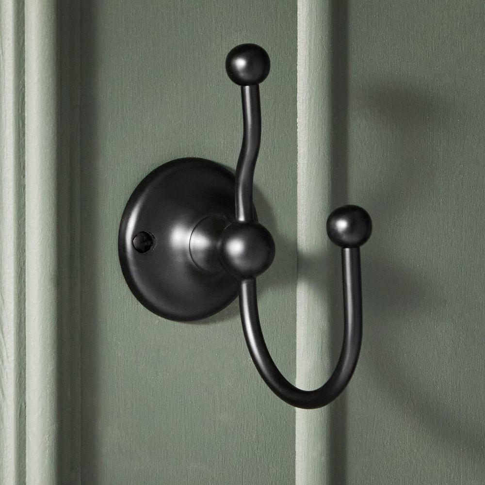 Milano Elizabeth - Traditional Double Robe Hook - Black