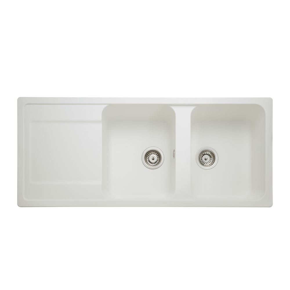 Rangemaster Loa - Double Bowl Granite Inset Kitchen Sink - 1160mm x 500mm - Choice of Finish