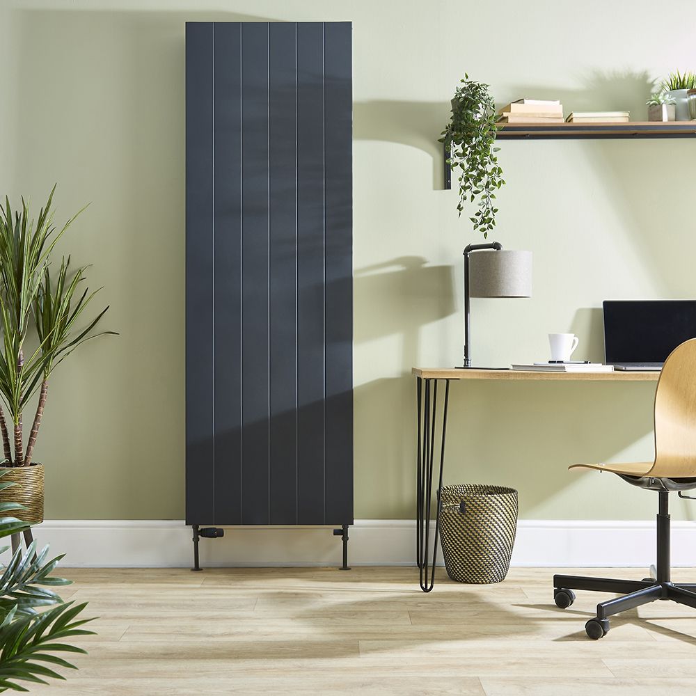 Milano Alora - 1800mm Anthracite Vertical Flat Panel Type 20 Convector Radiator - Choice of Size
