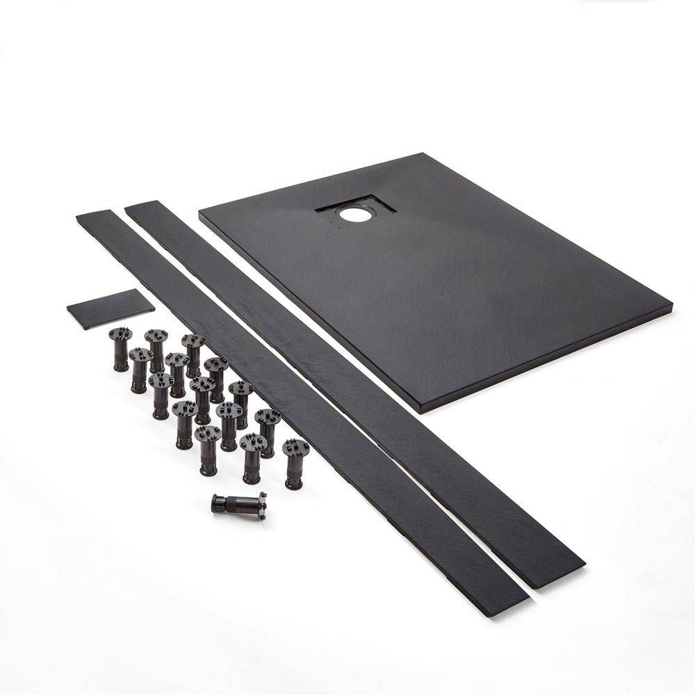 Milano Rasa - Panel and Leg Kit for Anthracite Slate Effect Shower Trays - Choice of Size and Fitting