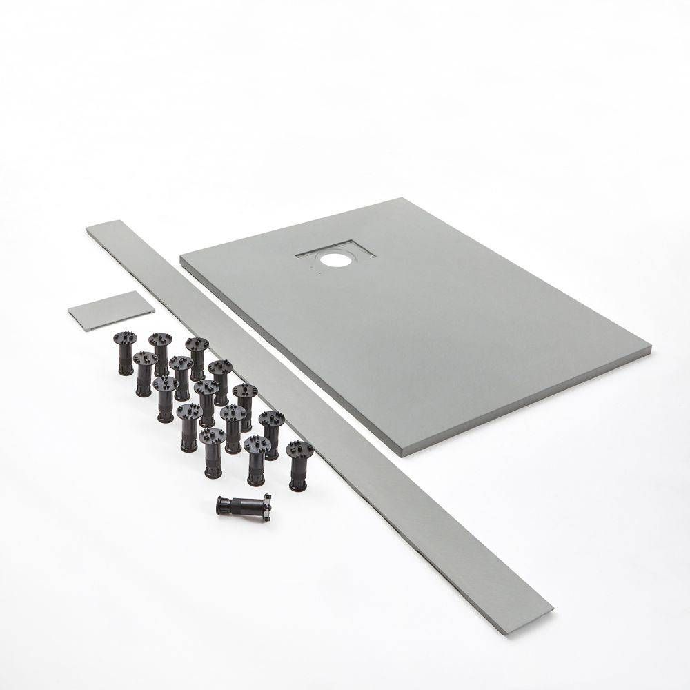 Milano Rasa - Panel and Leg Kit for Light Grey Slate Effect Shower Trays - Choice of Size and Fitting