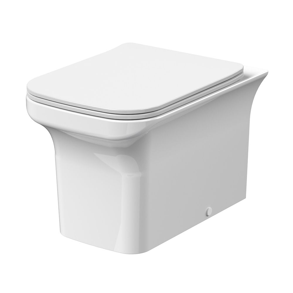 Nuie Ava - Modern Square Back to Wall Rimless Toilet with Soft Close Seat
