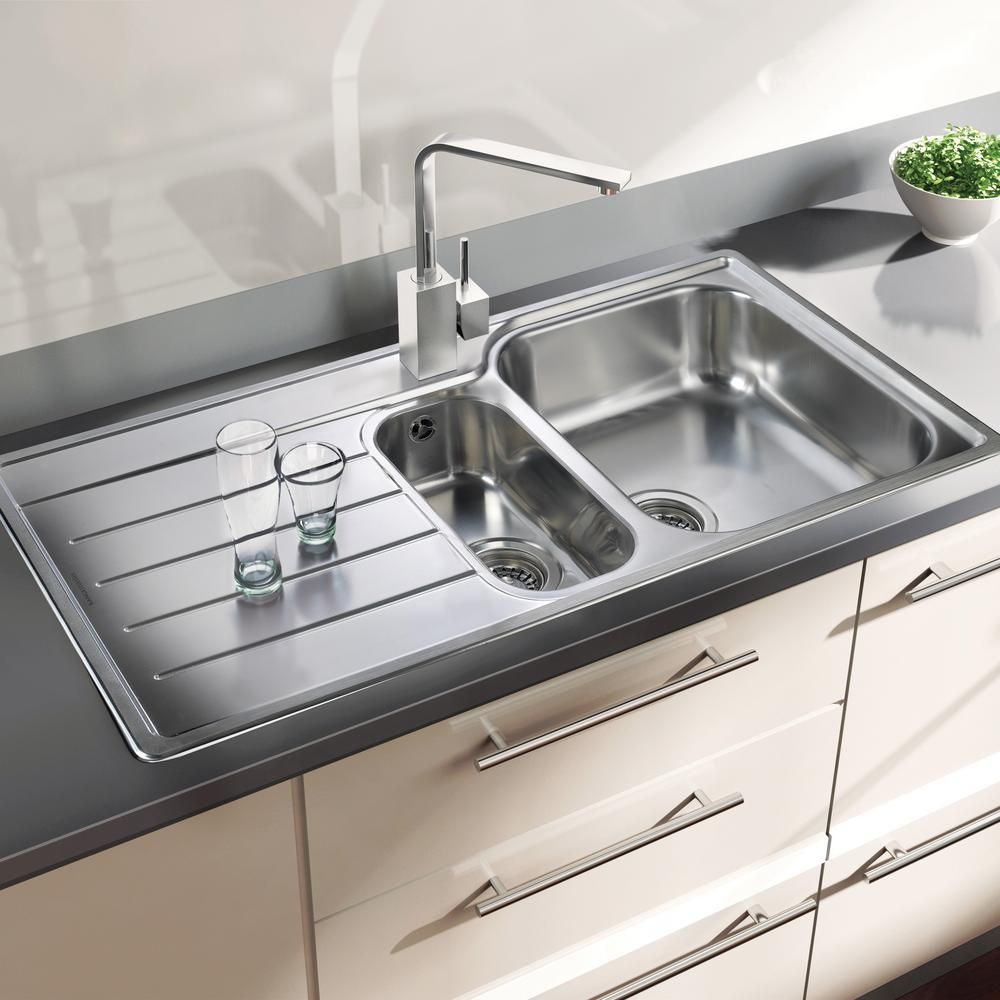 Rangemaster Oakland - 1.5 Bowl Stainless Steel Kitchen Sink - 985mm x 508mm - Choice of Hand