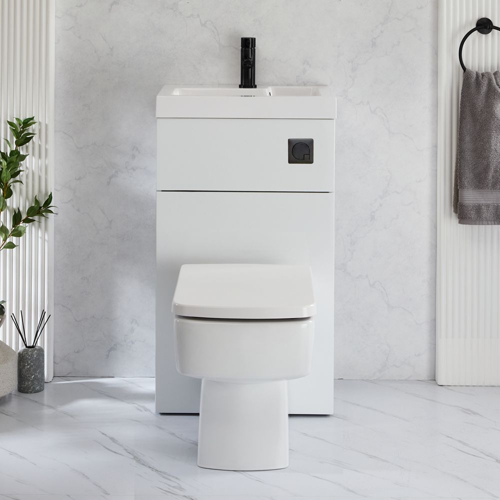 Milano Lurus - Modern Farington Toilet and Basin and Combination Unit - 500mm x 890mm - Choice of Finish