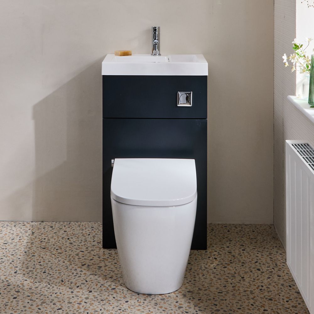Milano Lurus - Modern Luxus Japanese Bidet Toilet and Basin Combination Unit - 500mm x 890mm - Choice of Finish
