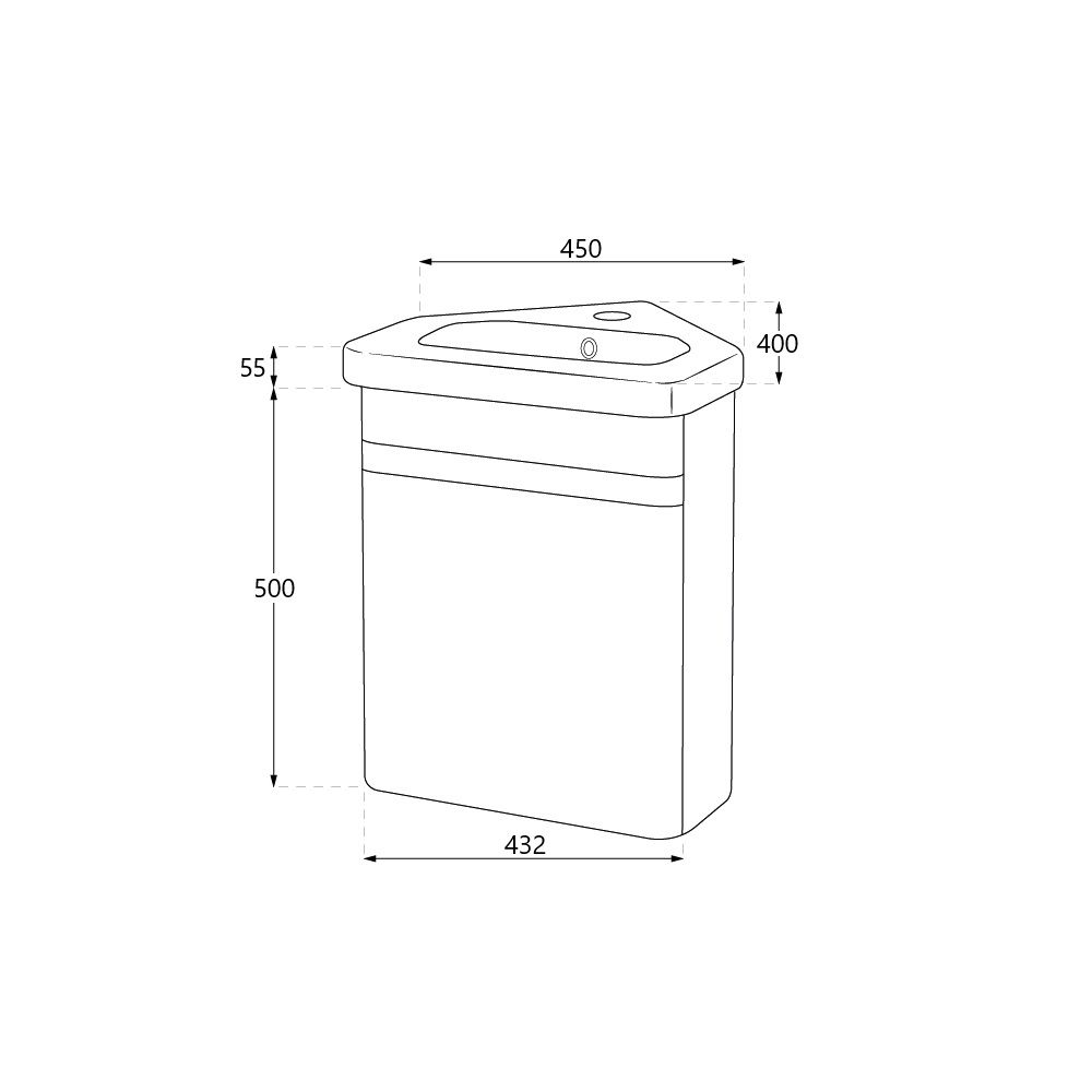 RAK Resort 450mm Wall Hung Corner Vanity Unit with Basin
