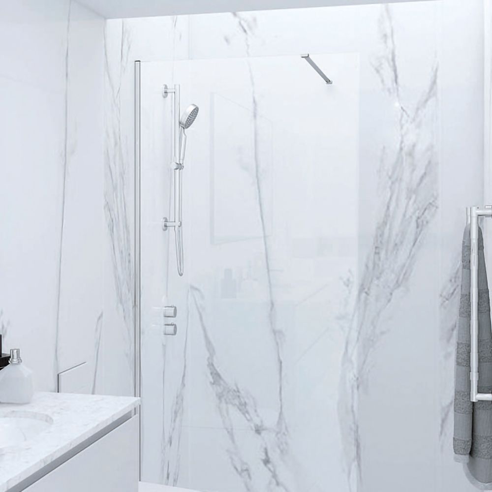 RAK Feeling - Chrome Walk-In Shower Enclosure with Tray - Choice of Sizes