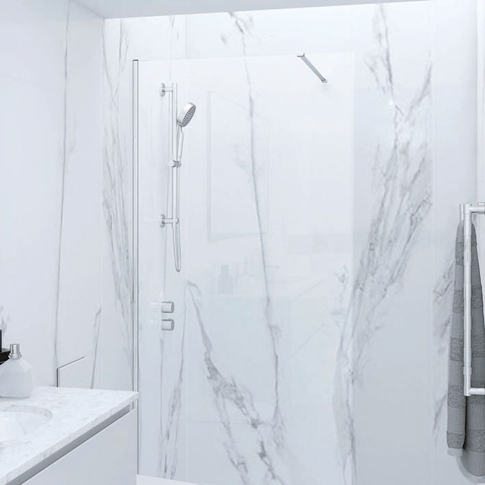 RAK Feeling - White Walk-In Shower Enclosure with Tray - Choice of Sizes