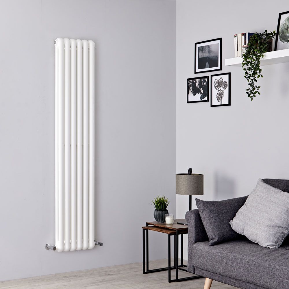Milano Urban - White Vertical Column Radiator - 1500mm x 383mm (Double Column)