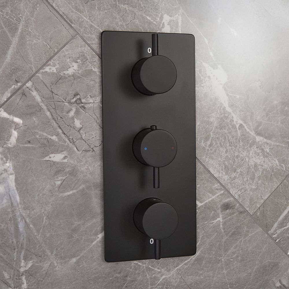 Milano Otto - Modern 2 Outlet Thermostatic Triple Shower Valve - Choice of Finish