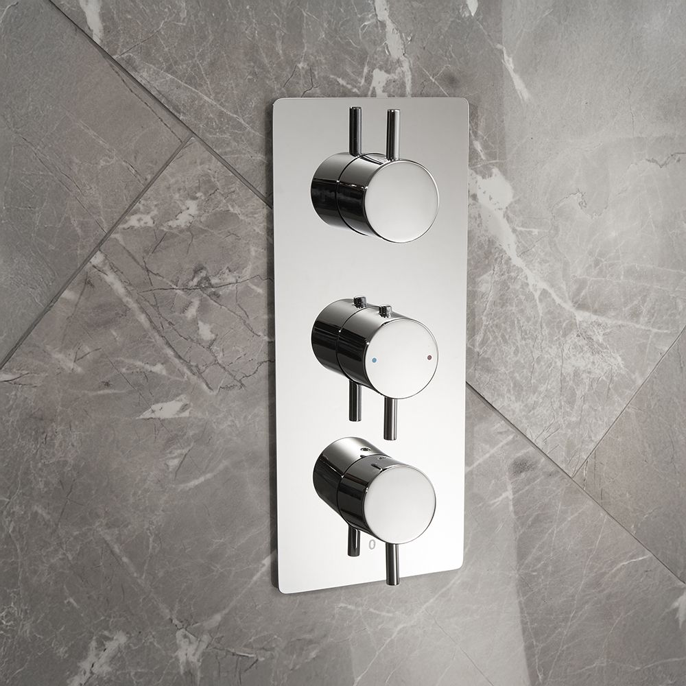 Milano Otto - Modern 2 Outlet Thermostatic Triple Shower Valve - Choice of Finish