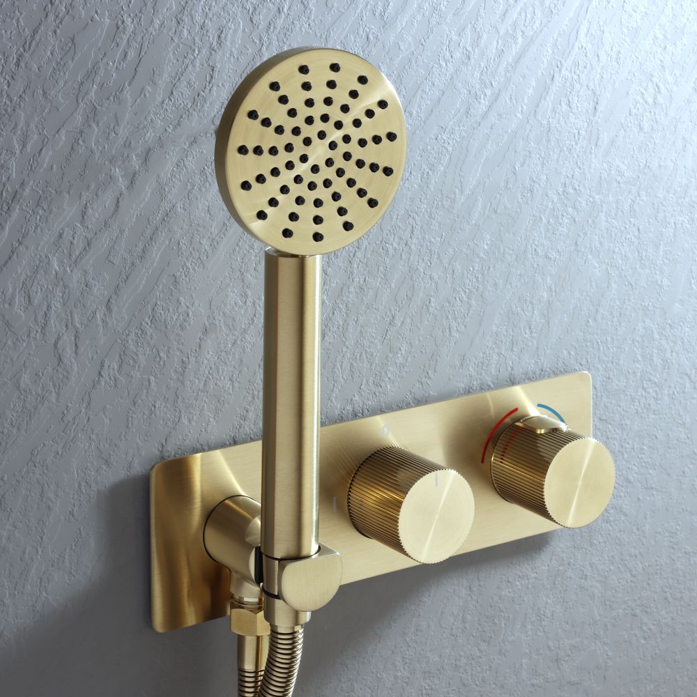 Milano Lune - Modern Twin Diverter Thermostatic Shower Valve with Hand Shower - Choice of Finish