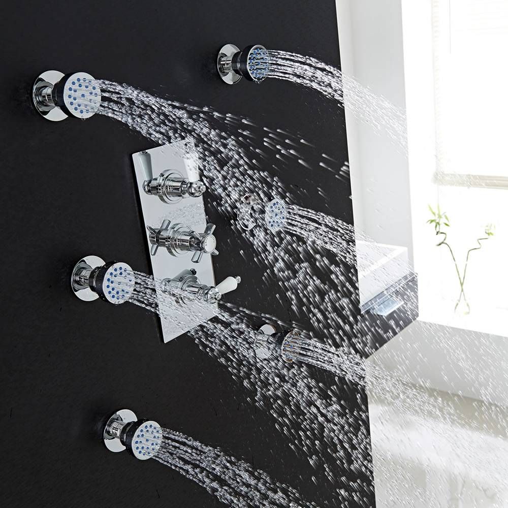 Milano Mirage - Modern Front Fix Pack of 6 Round Body Jets - Chrome