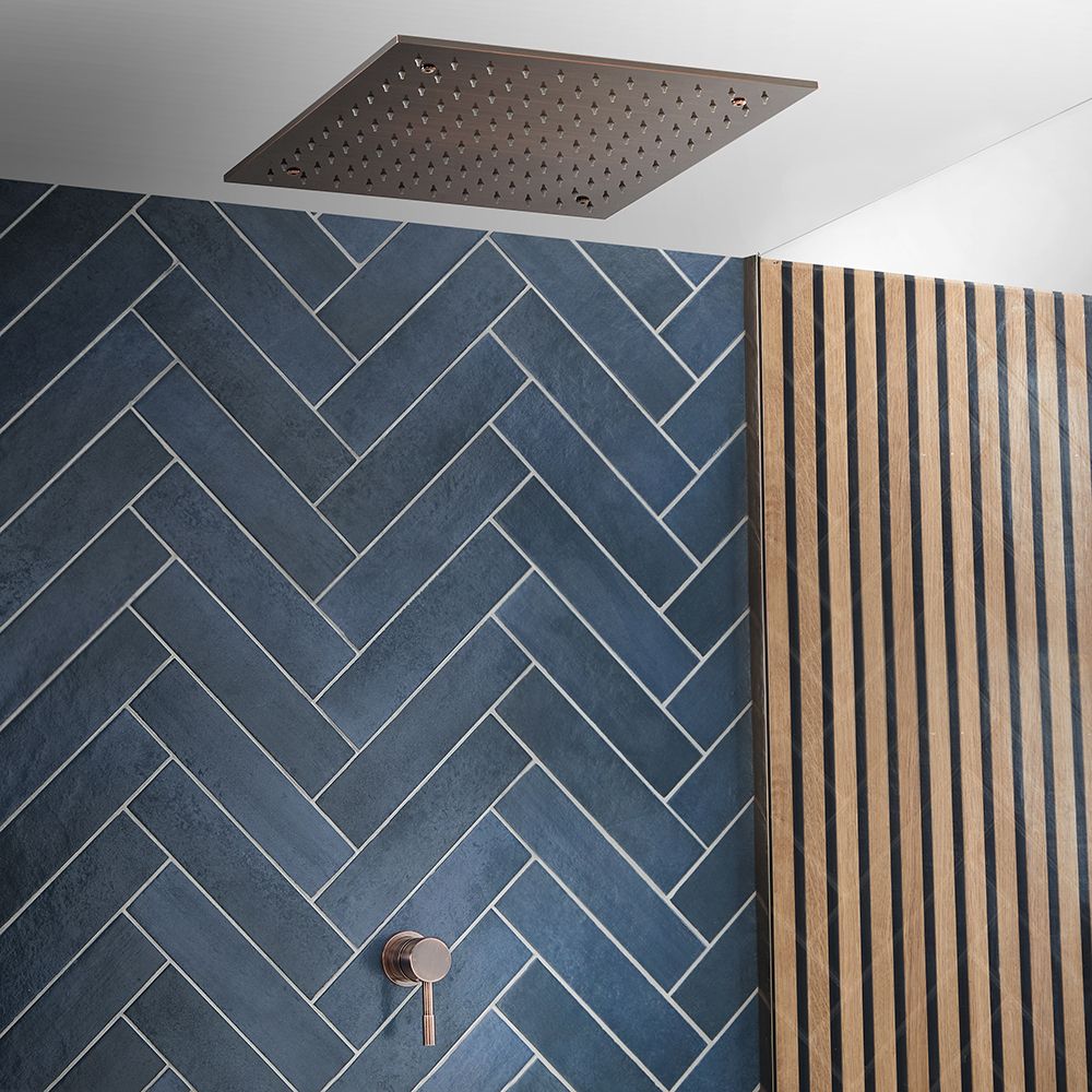 Milano Eris - Manual Shower Valve with 400mm Recessed Head - Copper (1 Outlet)