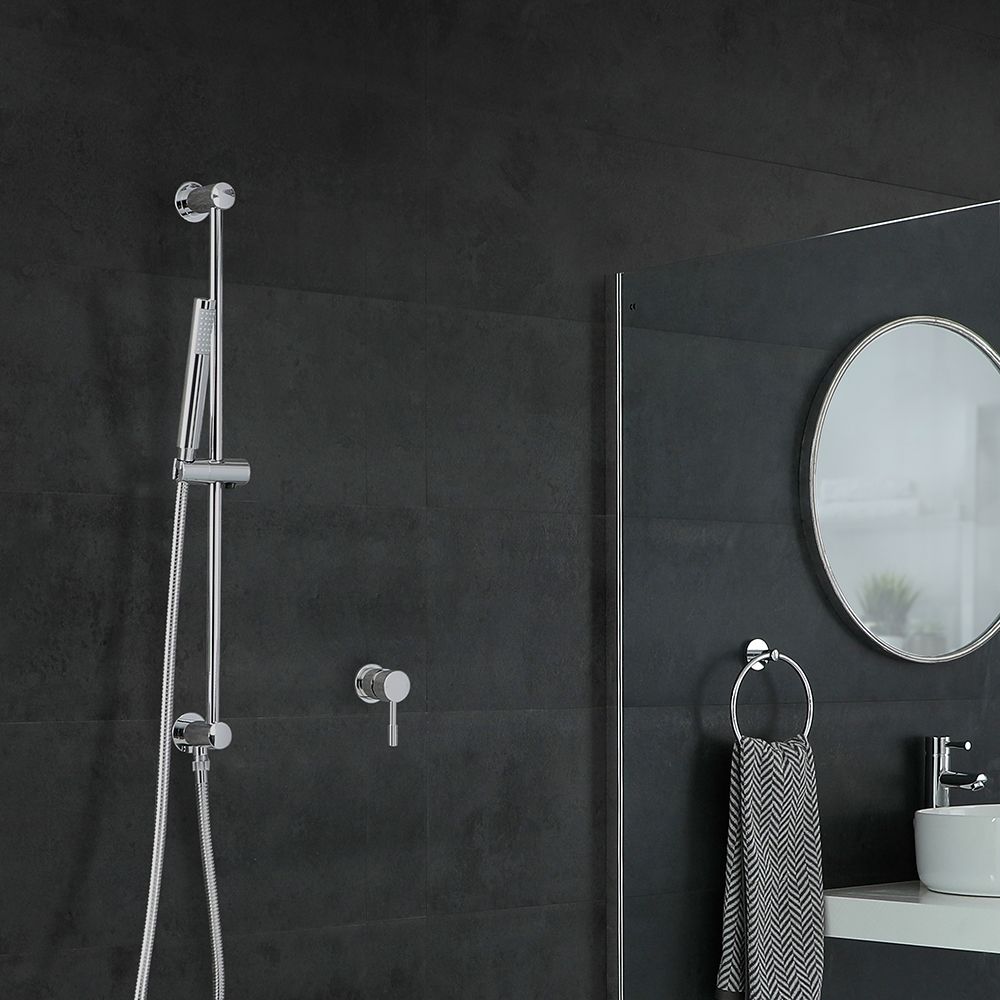 Milano Mirage - Chrome Shower with Pencil Hand Shower and Riser Rail (1 Outlet)