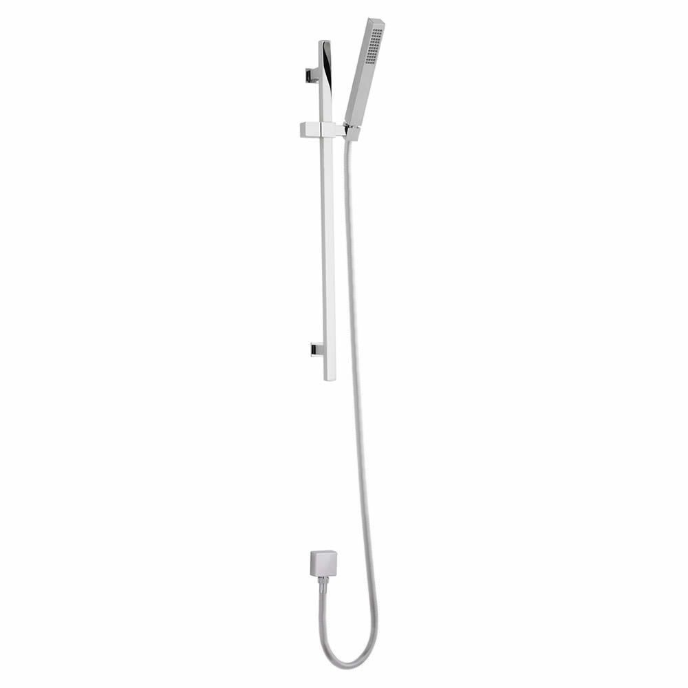 Milano Arvo - Modern Square Riser Rail Hand Shower Kit with Smooth Hose - Chrome