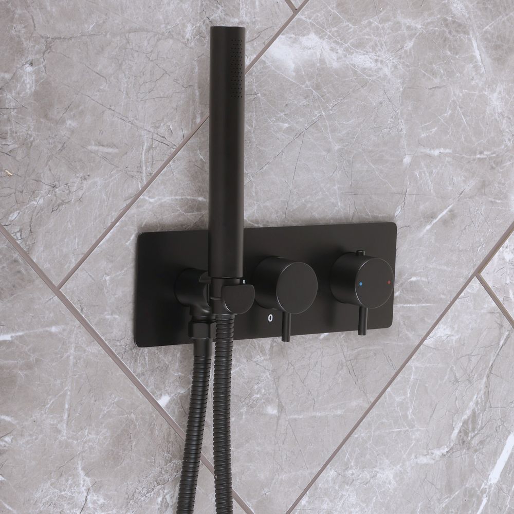 Milano Otto - Modern Twin Diverter Thermostatic Shower Valve with Hand Shower - Choice of Finish