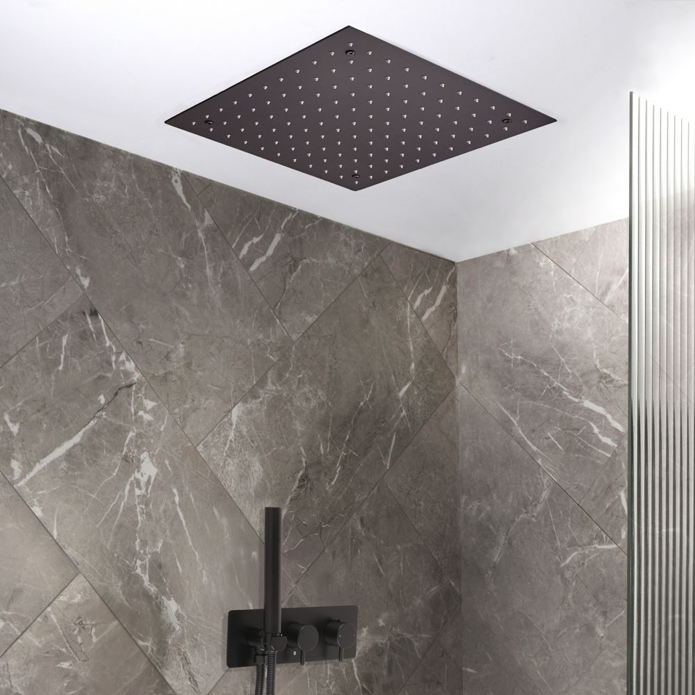 Milano Otto - Modern Thermostatic Shower with Diverter, Recessed Shower Head and Hand Shower (2 Outlet) - Choice of Finish